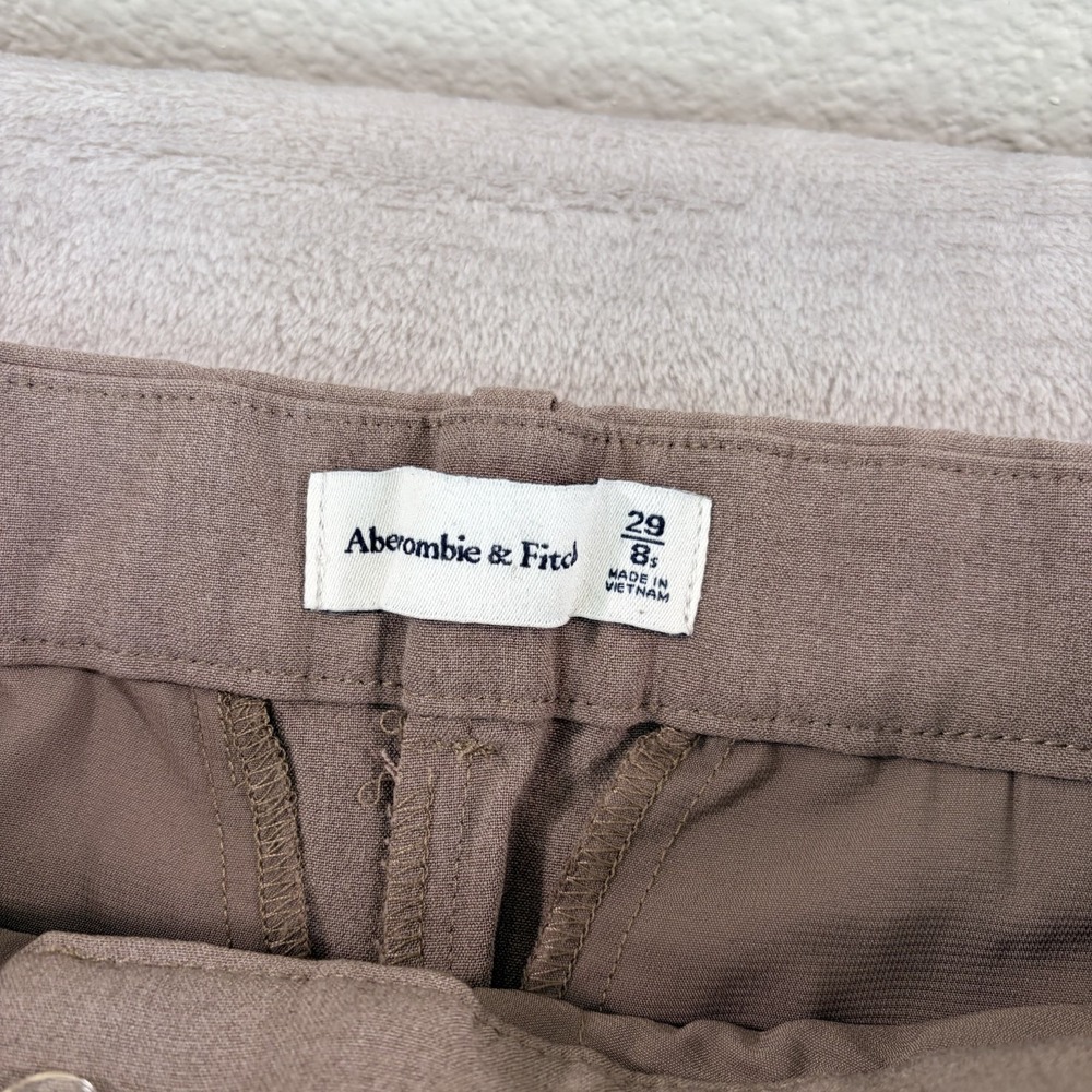 Abercrombie Fitch A&F Sloane Tailored Wide Leg Pants in Brown Women 29 - Picture 3 of 10